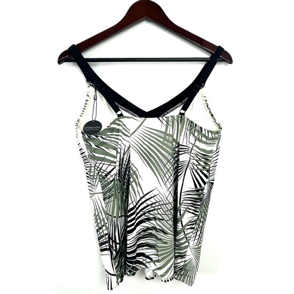 New Coco Reef Women Sz 34DD Core V Neck Bra Sized Tankini Top Endless Palm E2 - Picture 8 of 12